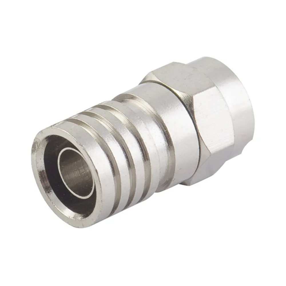 Conector F Macho, Plegable de Doble Blindaje para cable RG-6, Cuerpo de Bronce Niquelado. – vista 3