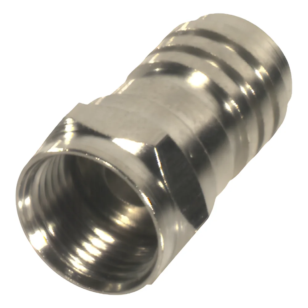 Conector F Macho Plegable para Cable Coaxial RG-59/U, Níquel / Níquel /Polietileno.
