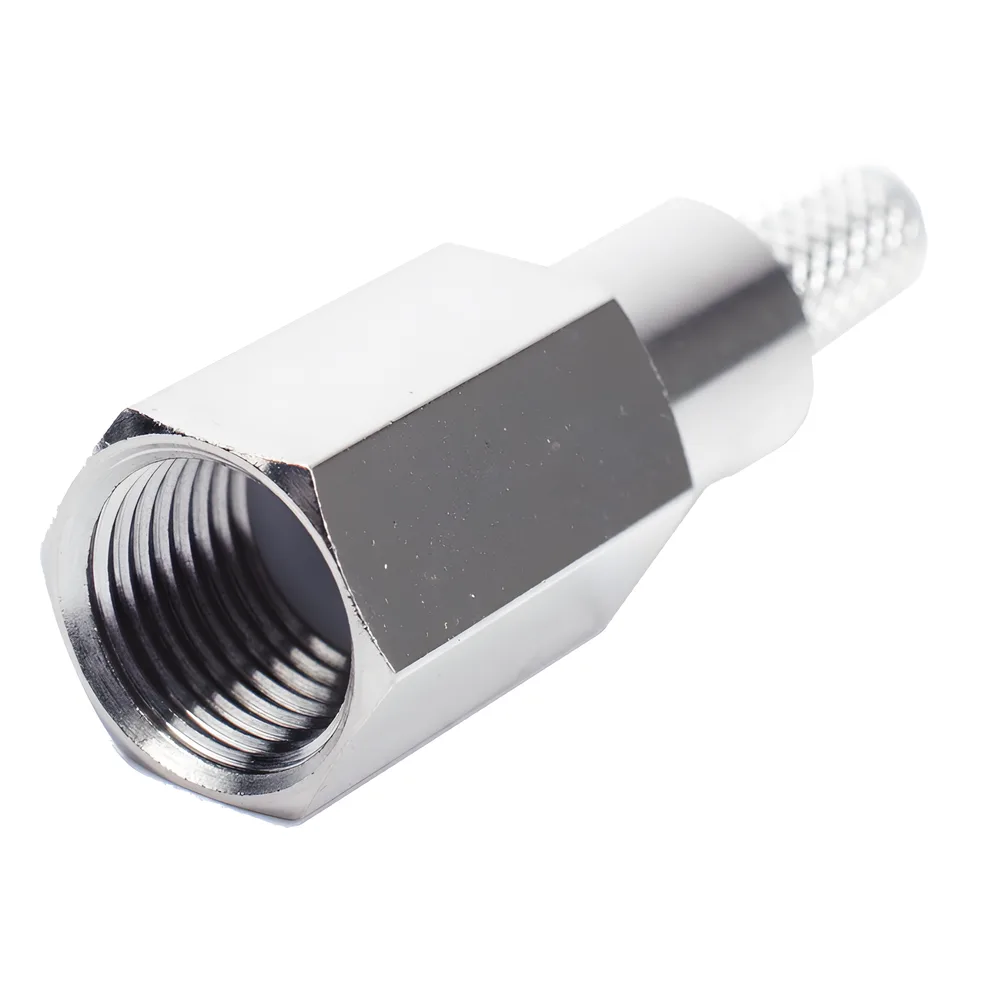 Conector FME Macho de anillo plegable para cable RG-58/U, Niquel/ Oro/ Teflón.