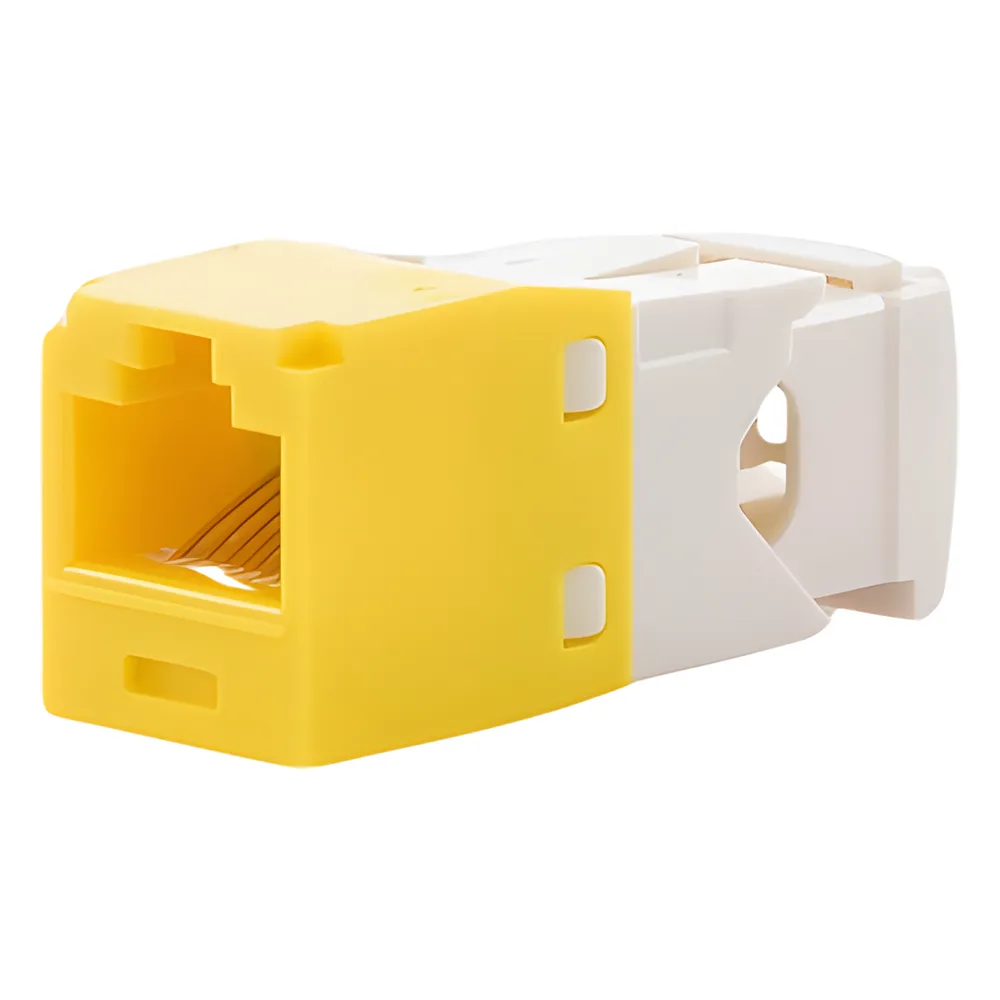 Conector Jack RJ45 Estilo TG, Mini-Com, Categoría 6, de 8 Posiciones y 8 Cables, Color Amarillo – vista 2