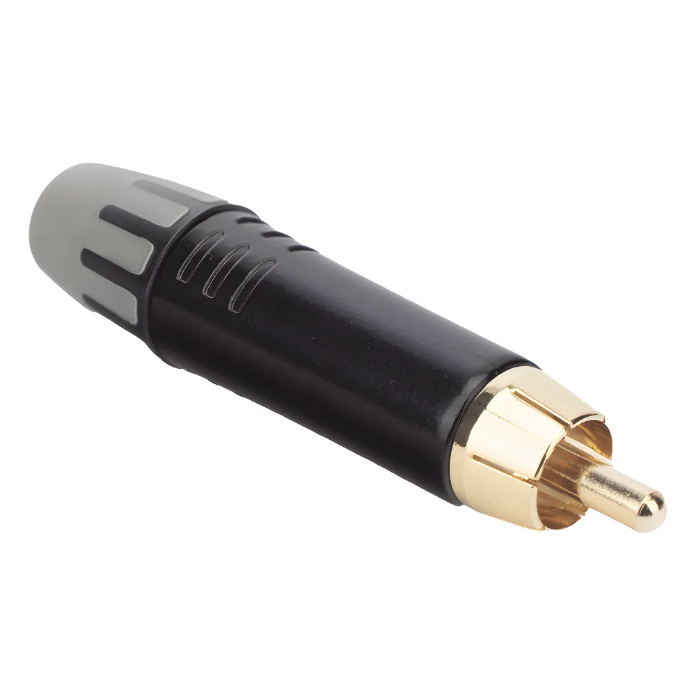 Conector Macho RCA | Carcasa Enchapada en Negro | Contacto Enchapado en Oro | Cable OD 3.5-6.5mm – vista 3