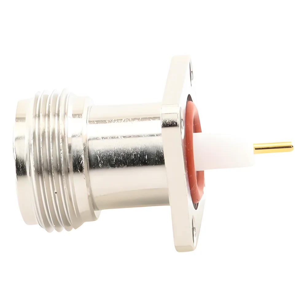 Conector N Hembra de Montaje de Panel con 4 perforaciones a 12.7 mm, soldable. – vista 5
