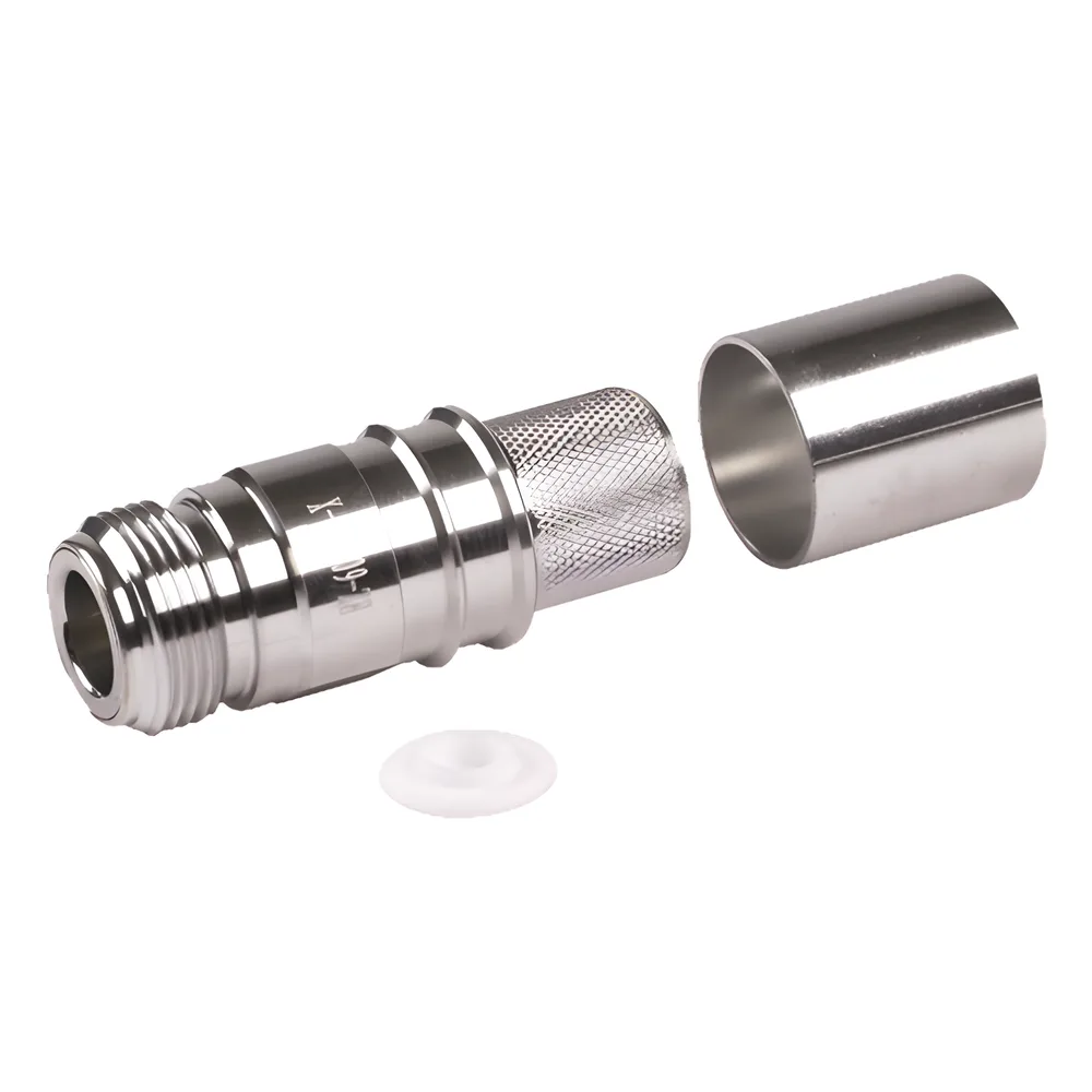 Conector N Hembra Plegable con Pin Cautivo para cable LMR600, LP600