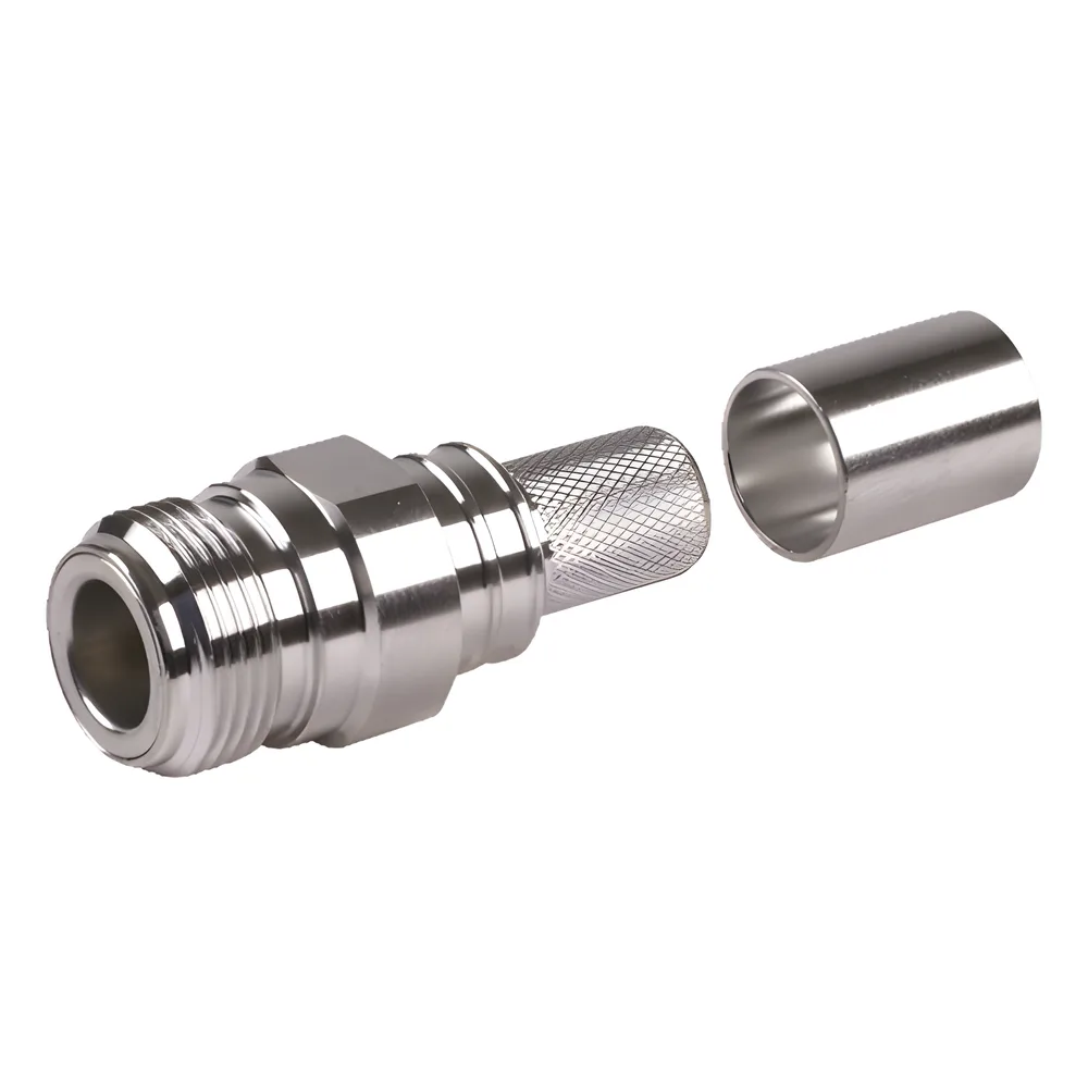 Conector N Hembra Plegable con Pin Cautivo para cables RG8 LMR-400