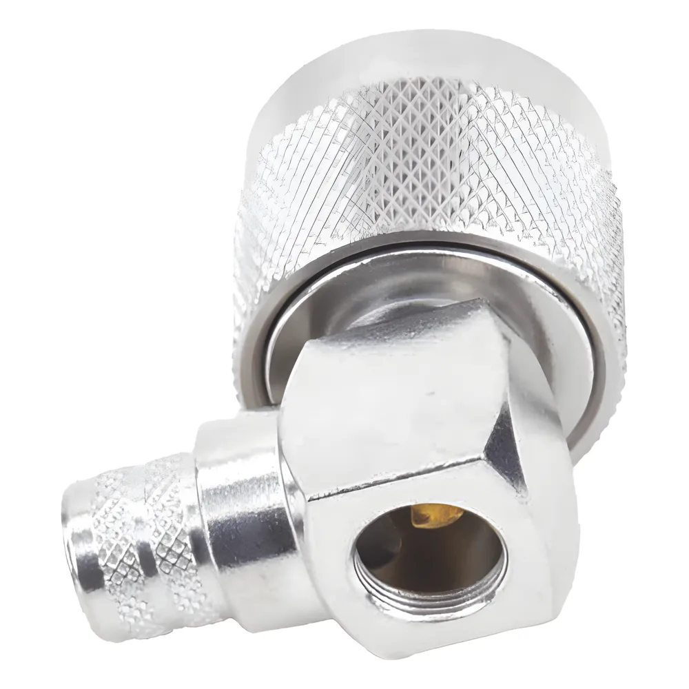 Conector N Macho en Ángulo Recto de Anillo Plegable para RG-8/U, 9913, LMR-400, Plata/ Oro/ Teflón – vista 4