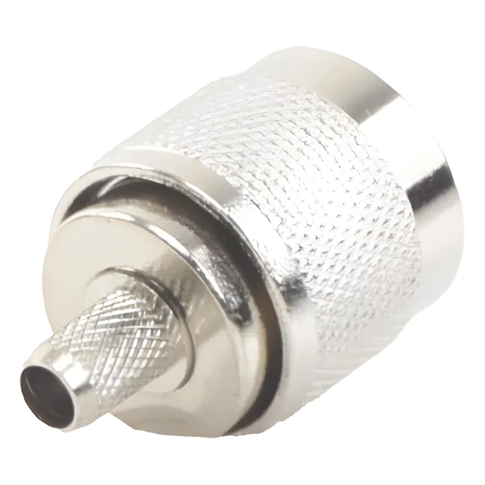 Conector N Macho para 75 Ohm de Anillo Plegable para Cable RG-59, Niquel/Oro/Teflón