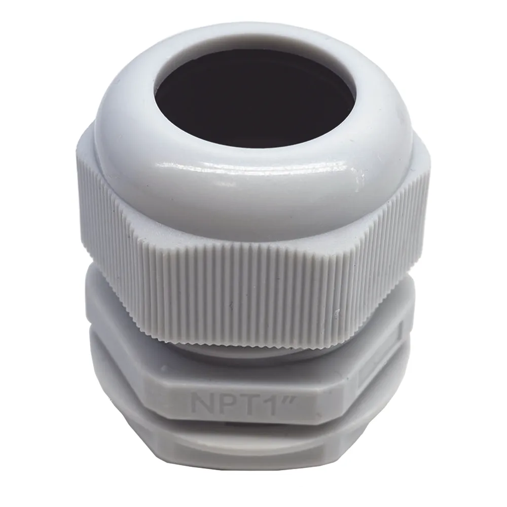 Conector Plástico Blanco Tipo Glándula para Rosca NPT 1" – vista 2