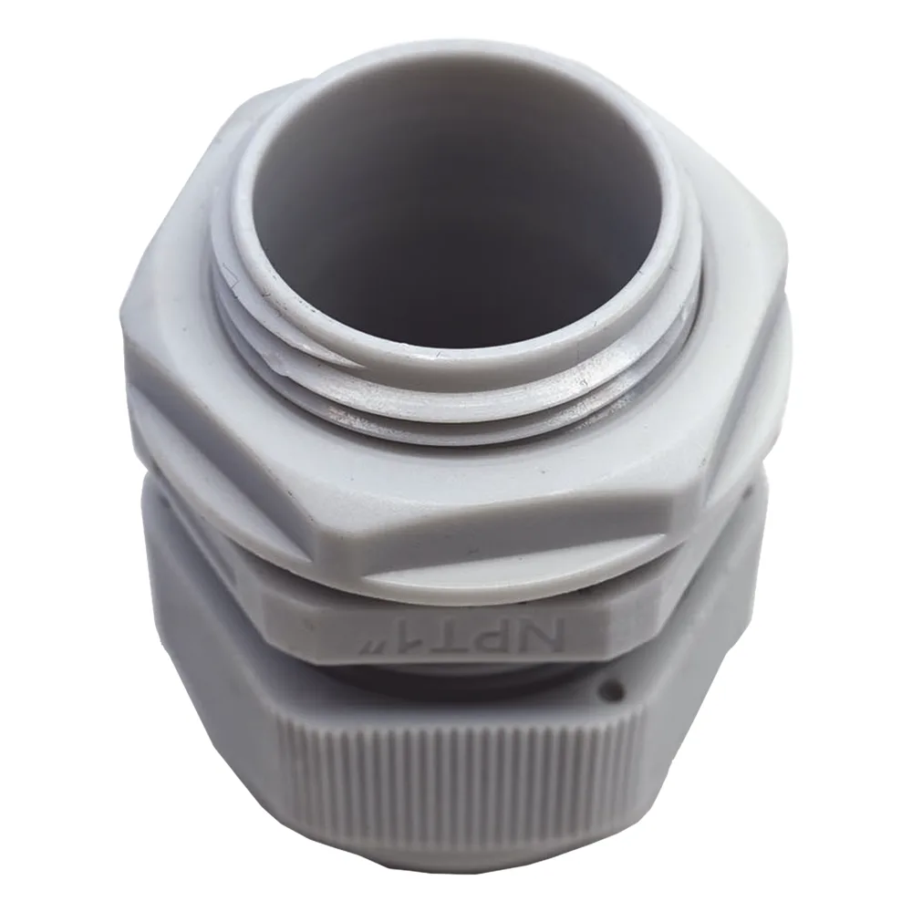 Conector Plástico Blanco Tipo Glándula para Rosca NPT 1" – vista 3