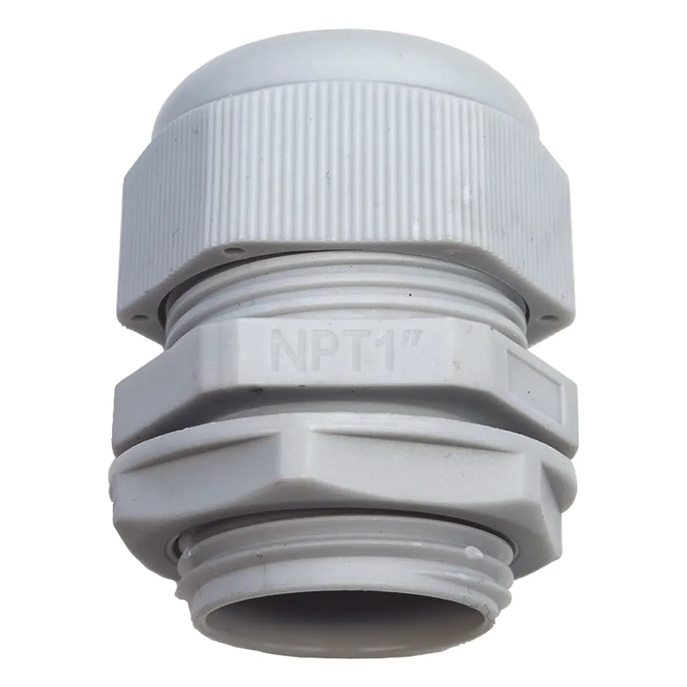 Conector Plástico Blanco Tipo Glándula para Rosca NPT 1" – vista 4