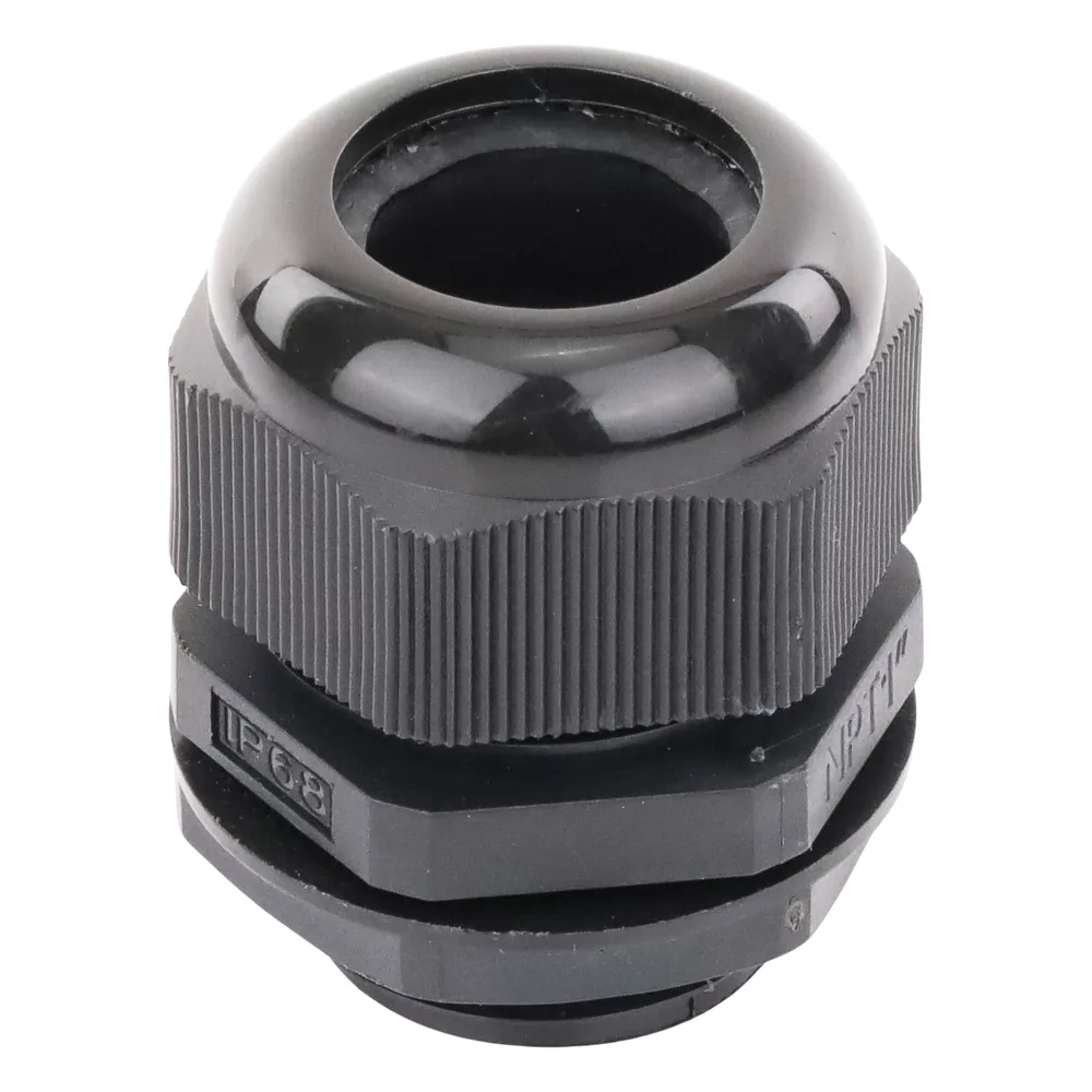 Conector Plástico Negro Tipo Glándula para Rosca NPT 1" – vista 7