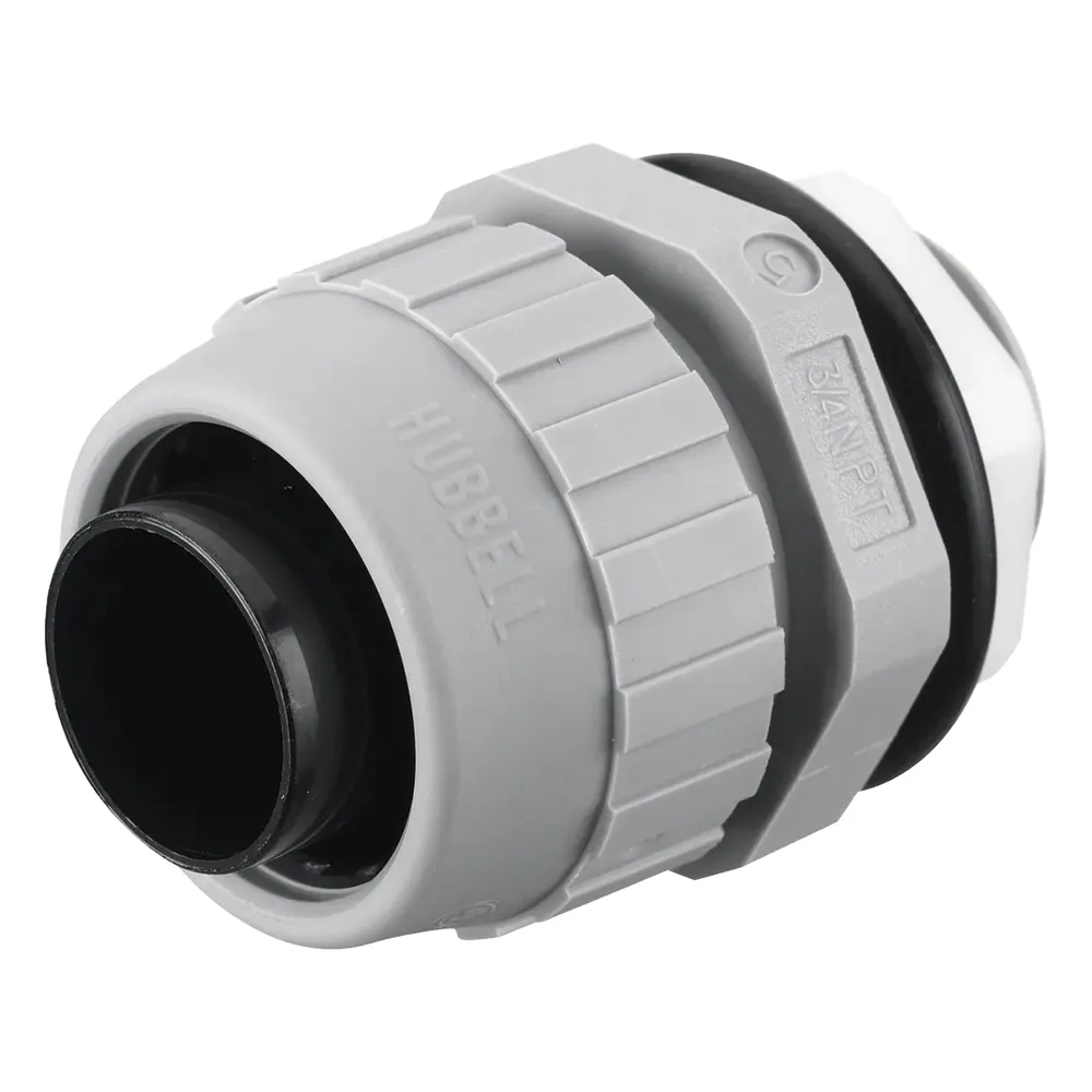 Conector Recto de Nylon de 3/4" para Tubería Liquidtight Polytuff.