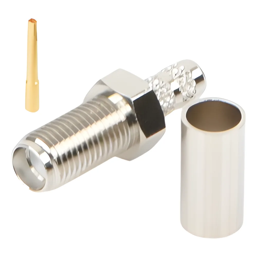 Conector SMA Hembra de Anillo Plegable para Cable RG-58/U, Niquel/ Oro / Teflón. – vista 5