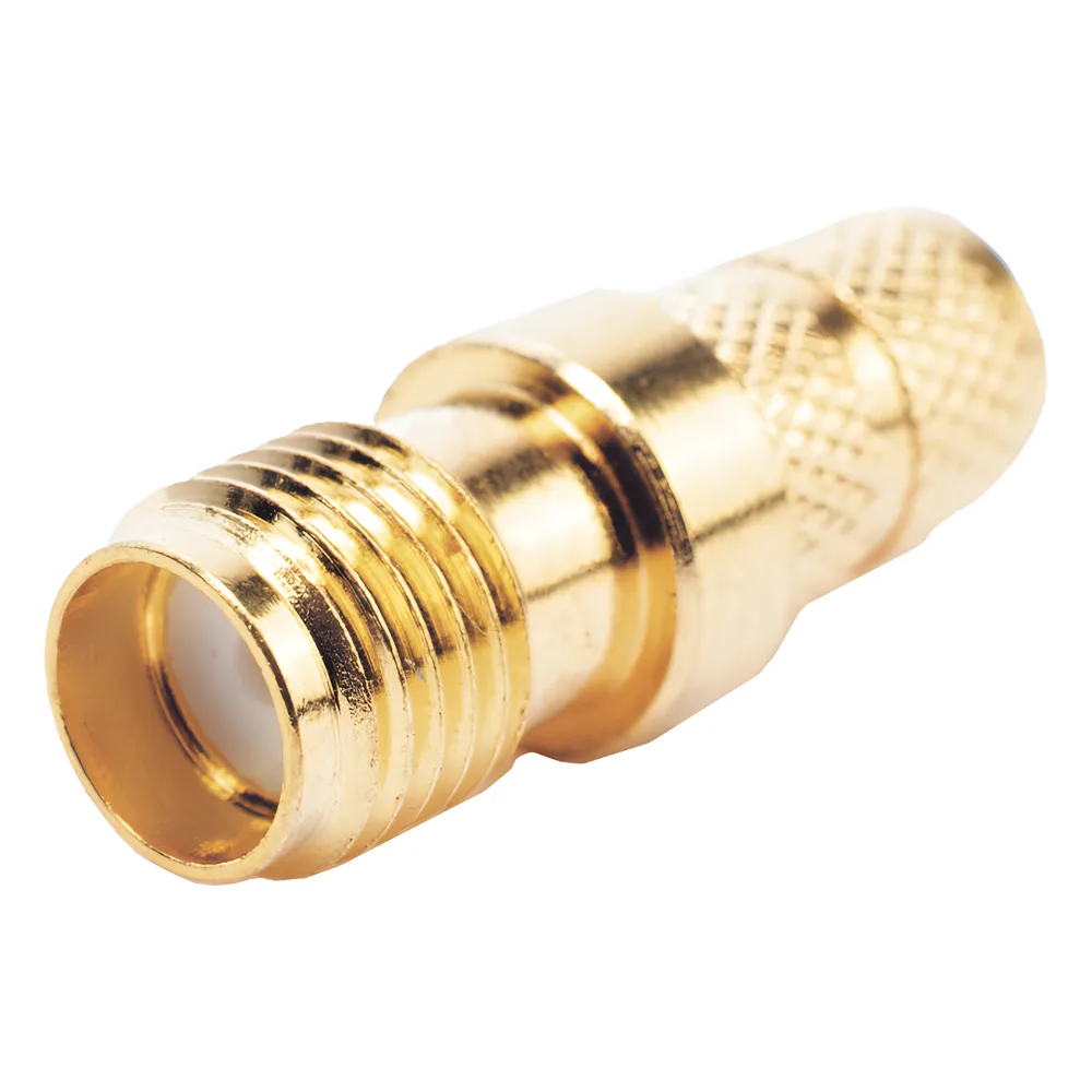 Conector SMA Hembra Inverso de Anillo Plegable para Cable RG-8/X, 9258, LMR-240, LMR-240UF,  LMR-LW240, Oro/Oro/Teflón.