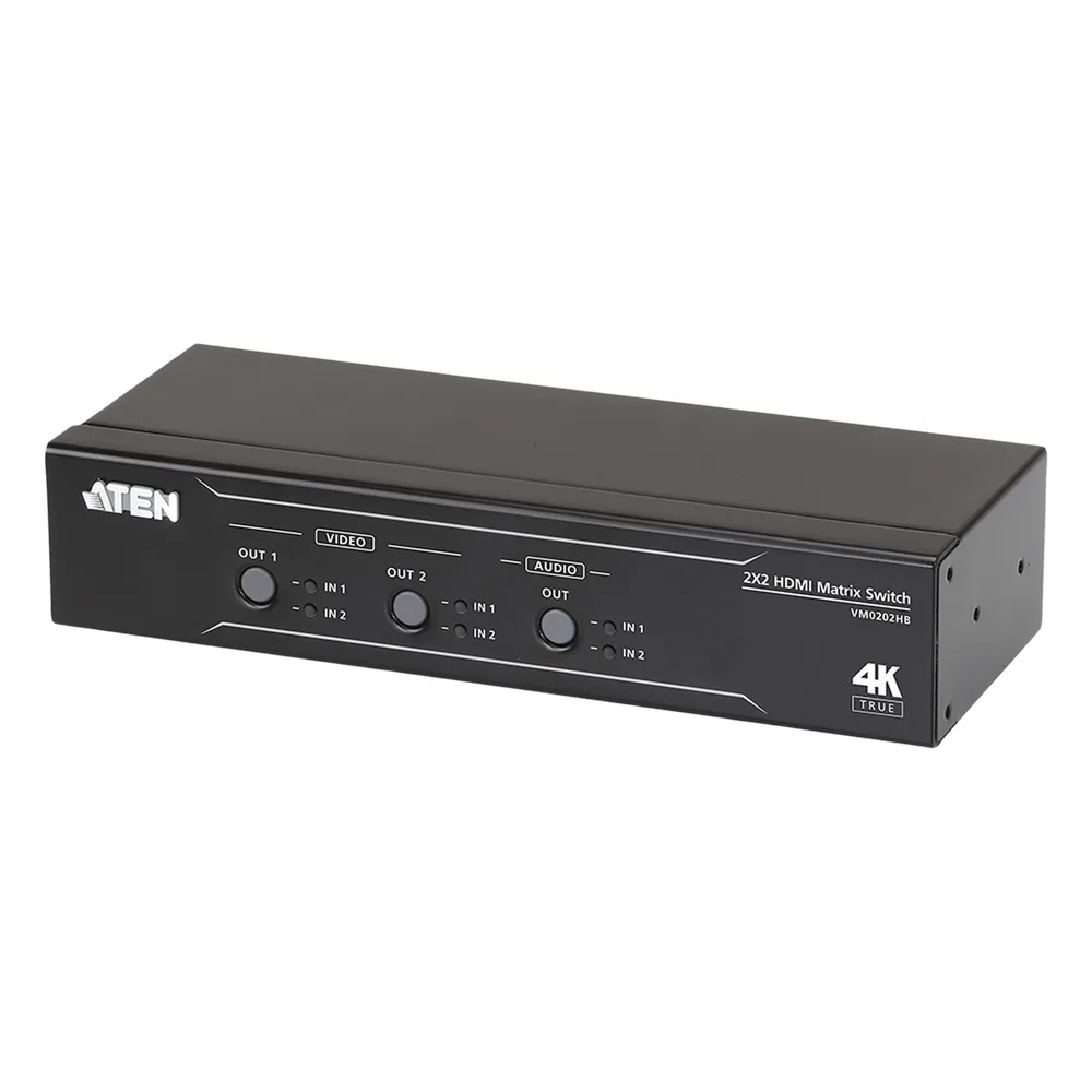 Conmutador matricial HDMI 2 x 2 True 4K con desembebedor de audio