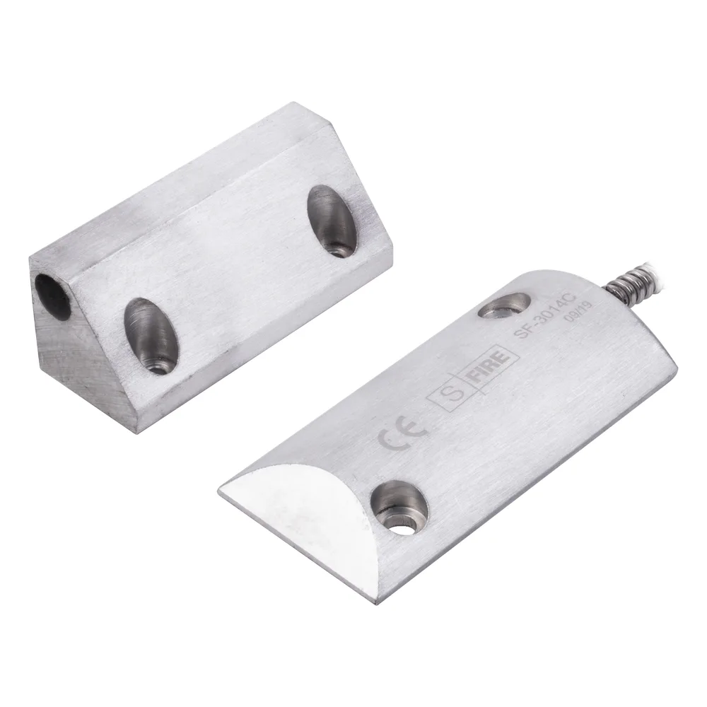 Contacto Magnético para Piso Uso Rudo / Salida Dual NC/NA / GAP 65 mm (2.5 in) / Aluminio / Cable Blindado 55 cm / UL & CE