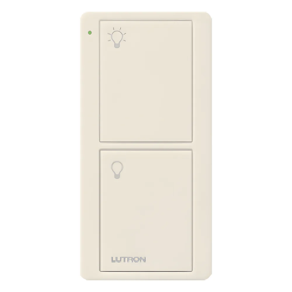 Control Pico inalámbrico de 2 botones para encendido y apagado, gloss light almond