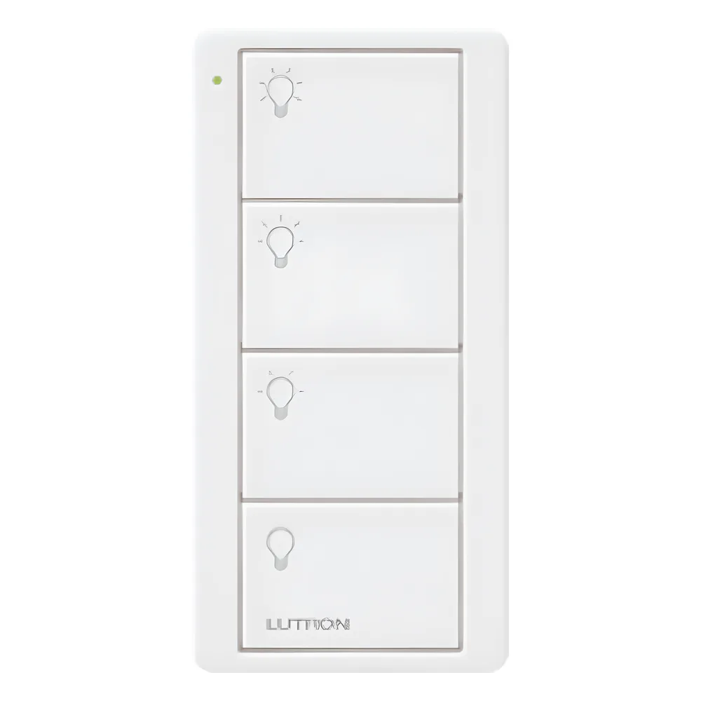 Control remoto inalámbrico Pico de 4 botones para 3 escenas de iluminación y apagado, batería de 10 años, para Caseta Wireless, RA2 Select, RadioRA y HomeWorks