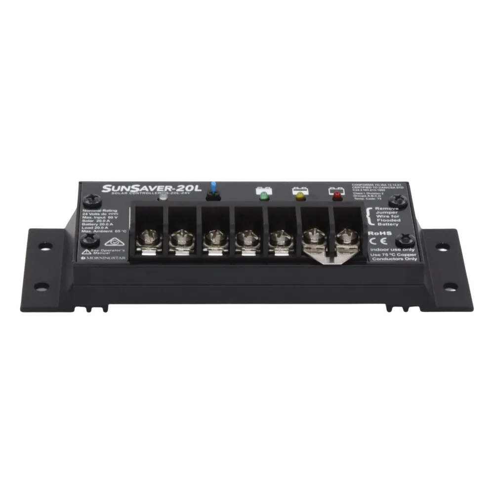 Controlador de Carga Solar SunSaver PWM 20 A / 24 VCC / Encapsulado Epóxico / Clase 1 Div 2 / Compensación de Temperatura – vista 3