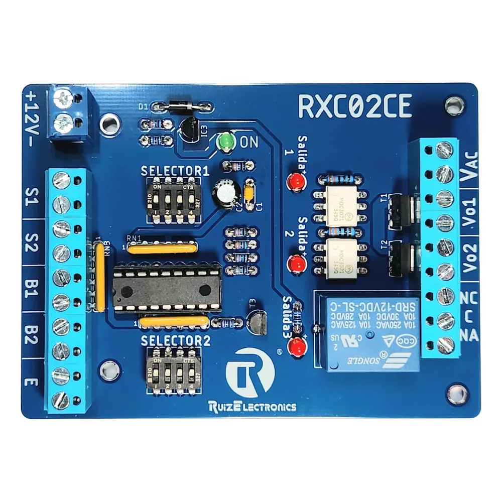 Controlador de Esclusas con cerraduras eléctricas para 2 Puertas / Alimentación 12VDC / Temporizadores Programables 0-30 seg / Entradas NC y NA / Salidas de Pulso 2 seg / Función Emergencia