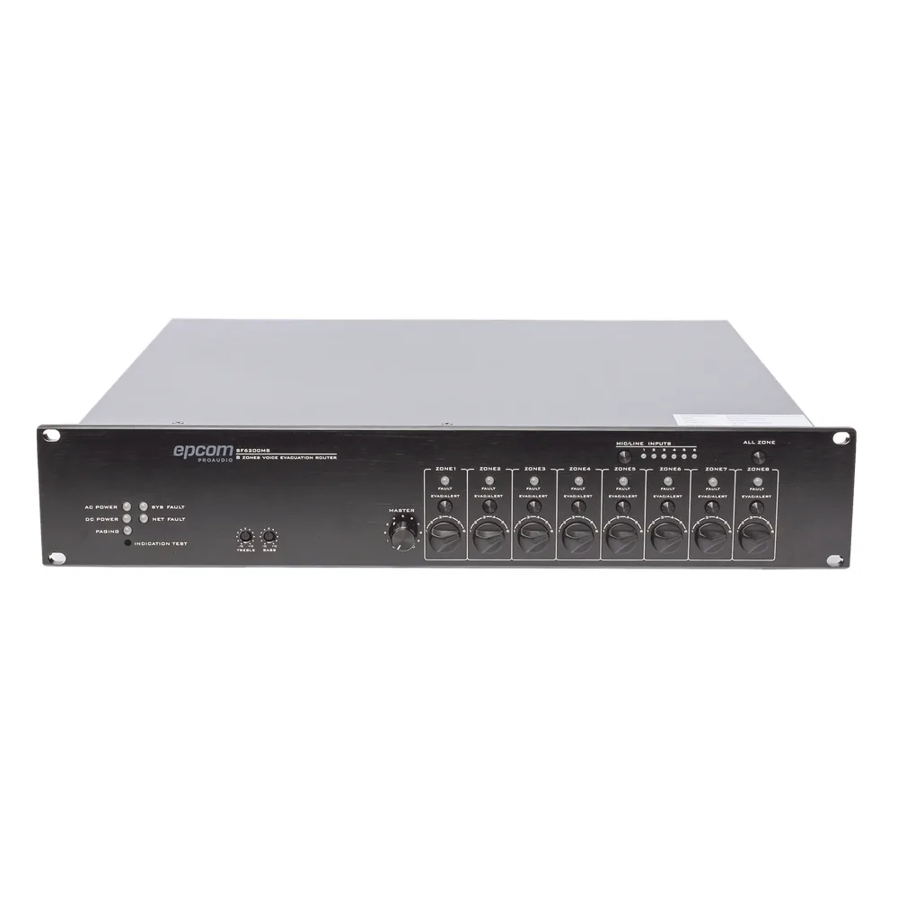 Controlador de Extensión de Evacuación de Voz | 8 Zonas | 500W | Soporta Máx. 19 SF6200MS en Cascada