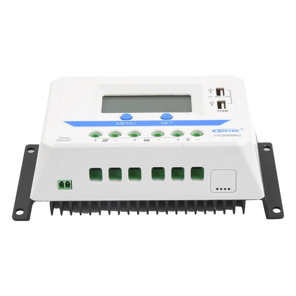 Controlador Solar PWM / 30A / 12/24V/36/48V / Doble USB / Pantalla LCD / Tierra Positivo Común – vista 3