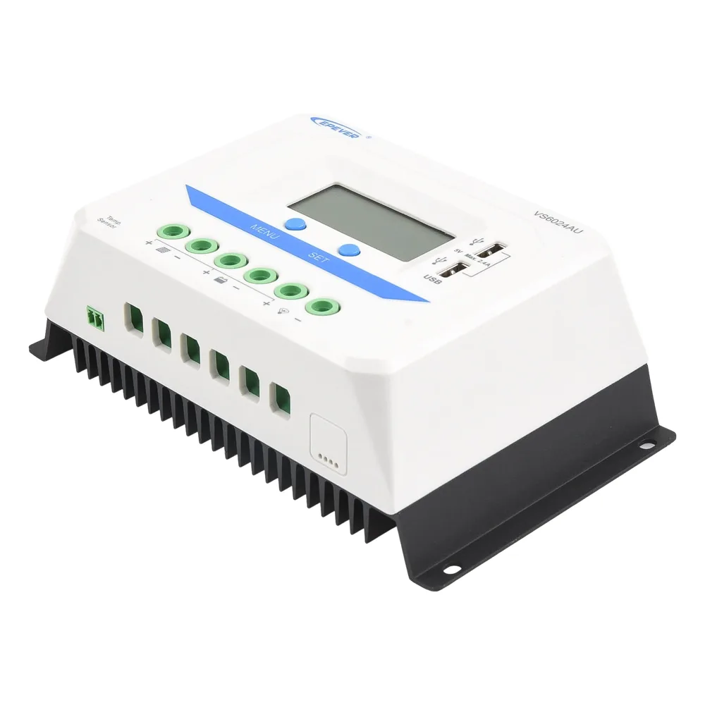 Controlador Solar PWM / 60A / 12/24V / Doble USB / Pantalla LCD / Tierra Positivo Común – vista 2