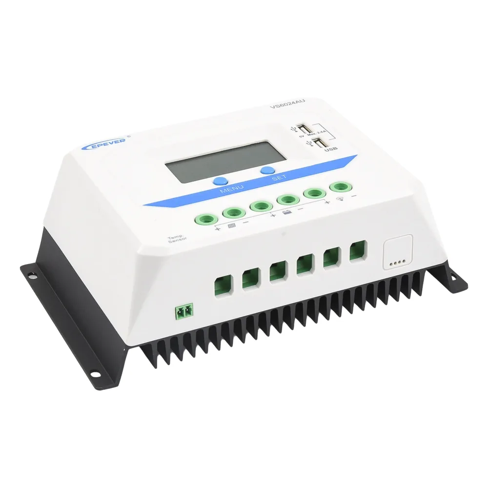 Controlador Solar PWM / 60A / 12/24V / Doble USB / Pantalla LCD / Tierra Positivo Común – vista 3