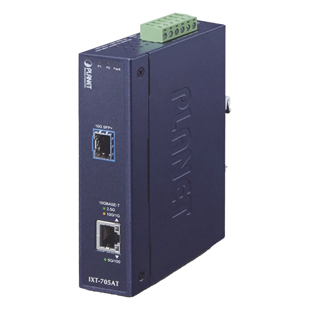 Convertidor de Medios Industrial Ethernet RJ45 10G/5G/2.5G/1G/100M a SFP+ 10GBASE-X