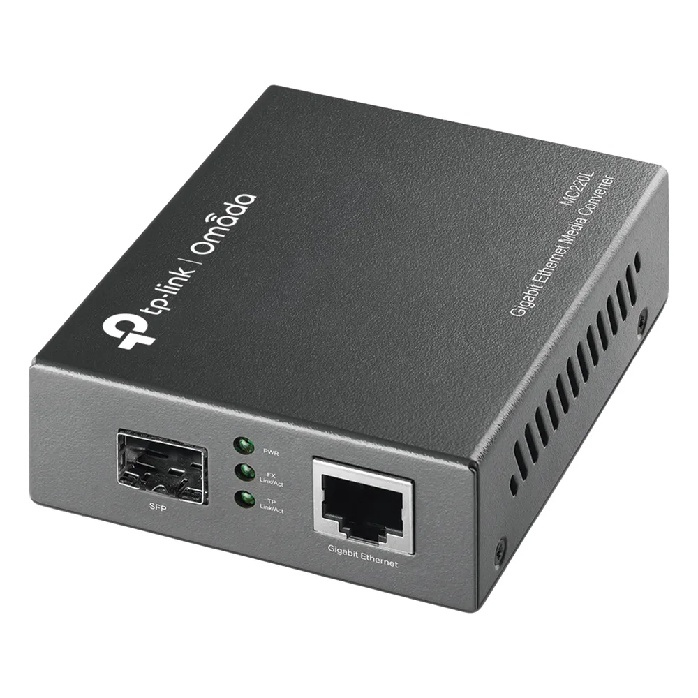 Convertidor Fibra Óptica Monomodo o Multimodo / 1 Puerto SFP 1000 Mbps / 1 Puerto RJ45 10/100/1000 Mbps / Plug and Play