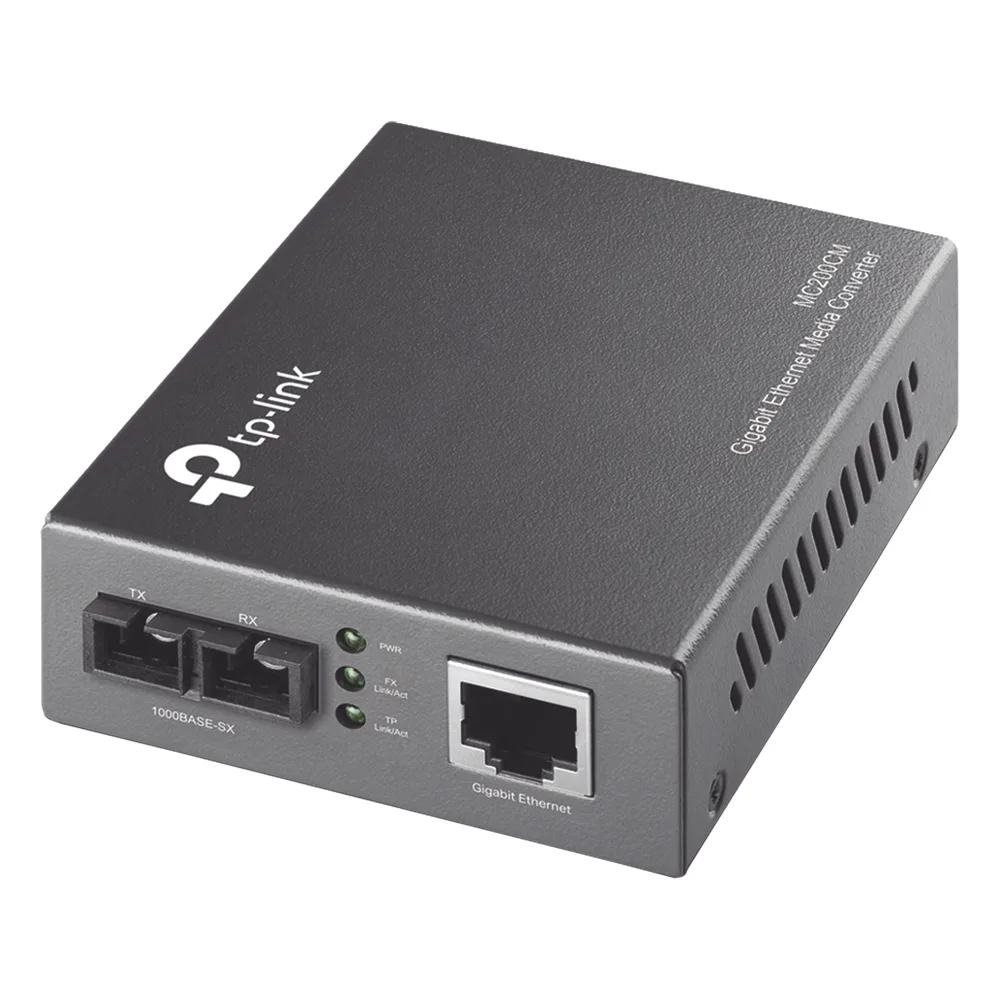 Convertidor Fibra Óptica Multimodo /  1 Puerto RJ45 10/100/1000 Mbps / Puerto Fibra Óptica SC 1000 Mbps / Hasta 550 metros / Plug and Play