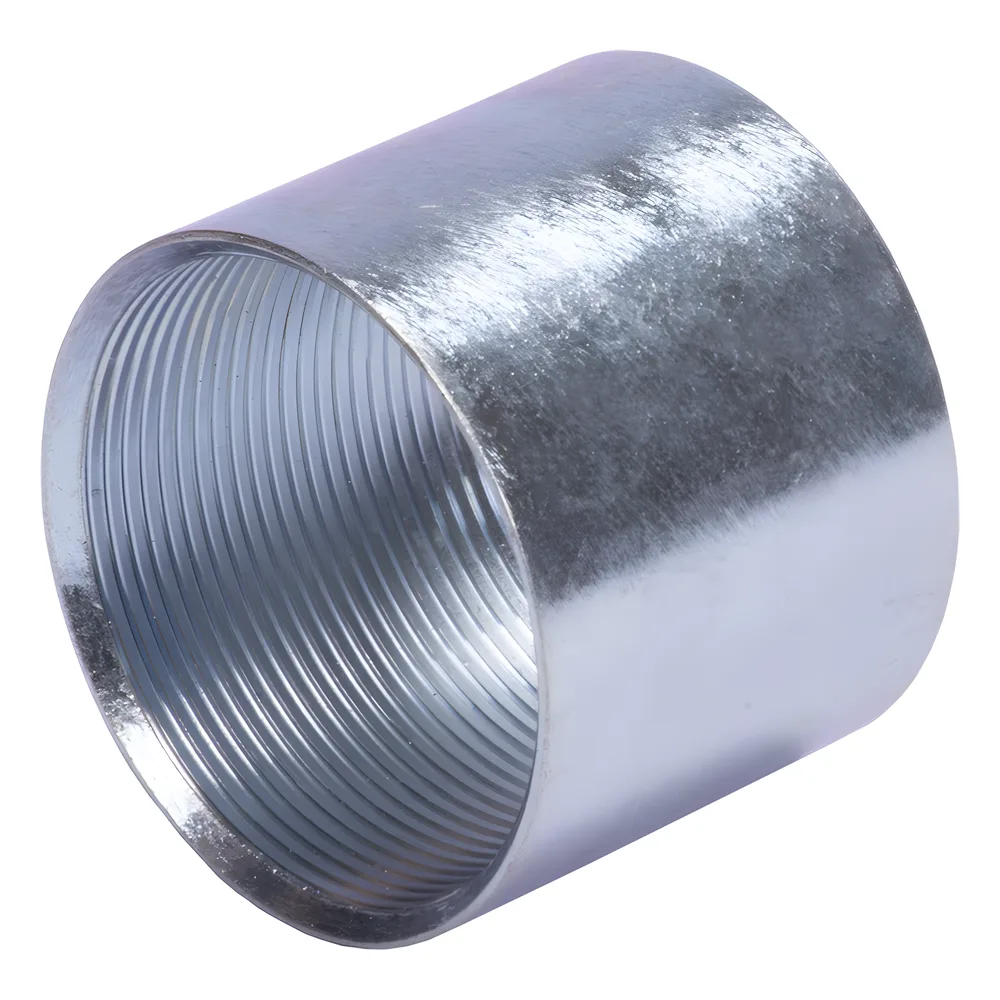 Cople 1" (25mm) pared gruesa con rosca galvanizado etiqueta amarilla