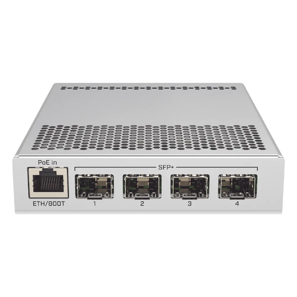 (CRS305-1G-4S+IN) Switch administrable Sistema Operativo Dual, puerto 1G Rj45, 4 puertos 10G SFP+ para Escritorio – vista 2