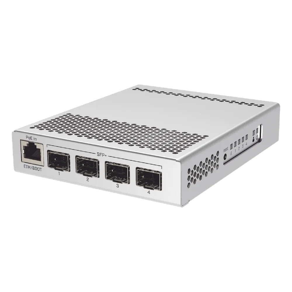 (CRS305-1G-4S+IN) Switch administrable Sistema Operativo Dual, puerto 1G Rj45, 4 puertos 10G SFP+ para Escritorio – vista 3
