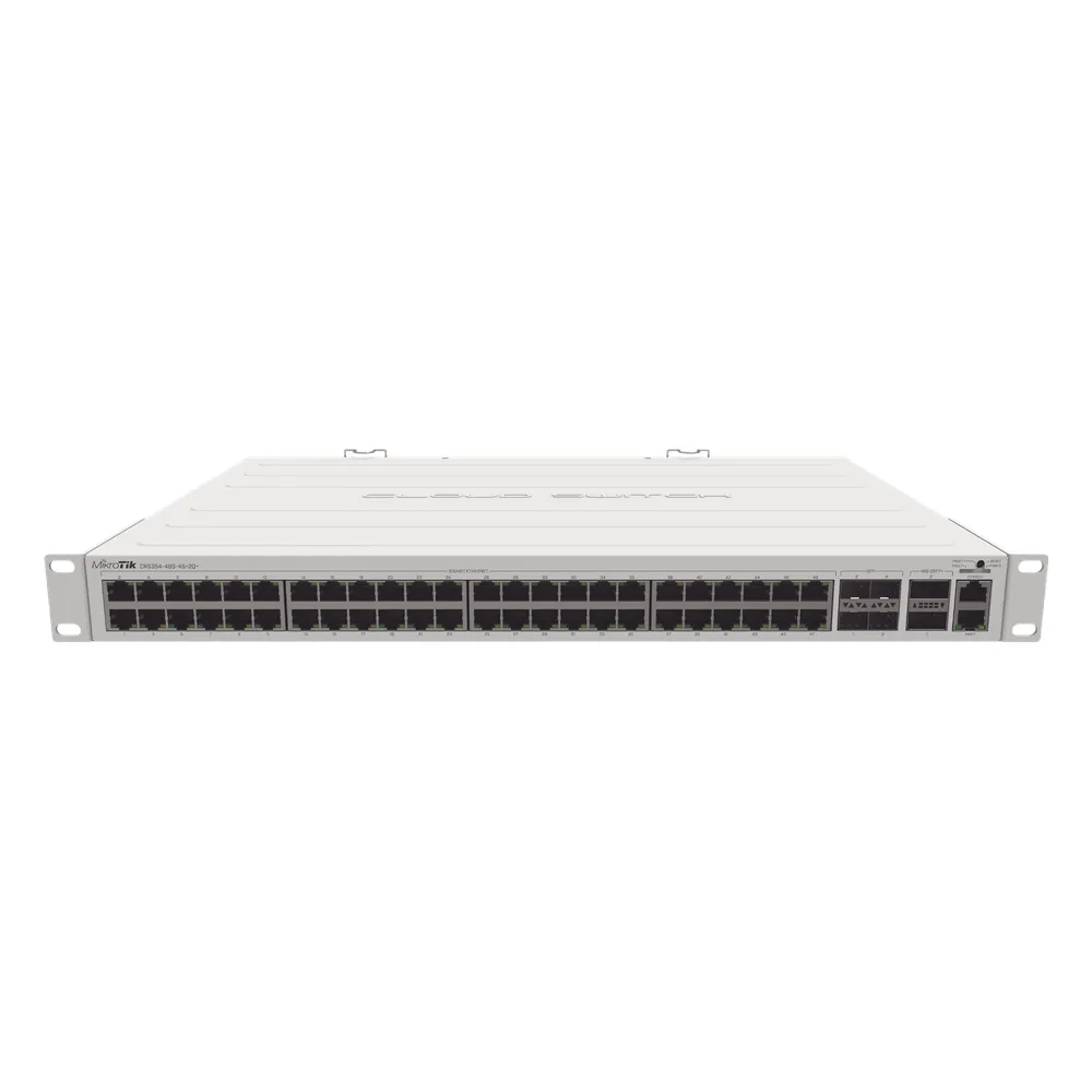 (CRS354-48G-4S+2Q+RM) Cloud Router Switch 48 puertos Gigabit Ethernet, 4 puertos SFP+ 10G, 2 puertos QSFP+ 40G, Montaje en Rack