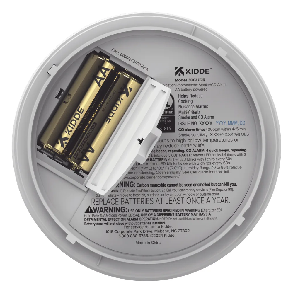 Detector combinado de humo y monóxido de carbono, fotoeléctrico y electroquímico, alimentado por baterías AA, paquete de 6 – vista 4