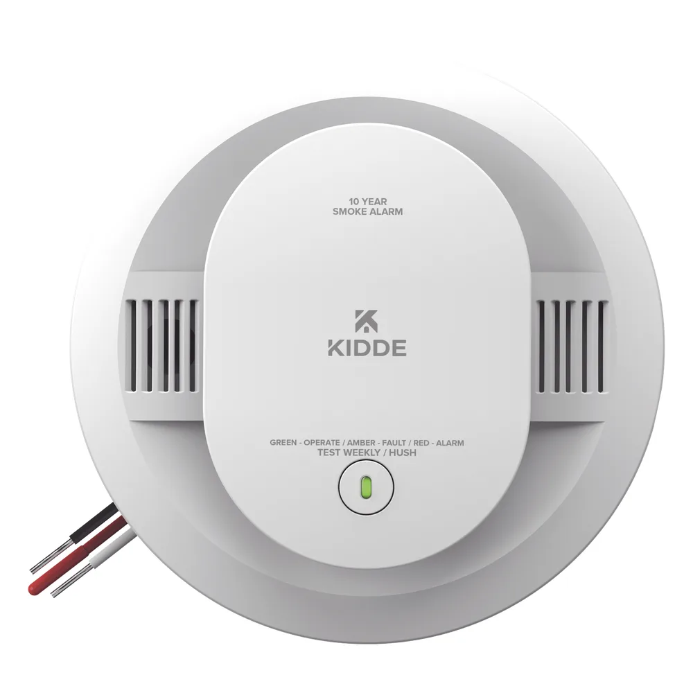 Detector de humo fotoeléctrico alámbrico 120 V CA con batería sellada de 10 años, interconexión hasta 24 dispositivos, paquete de 6 – vista 2