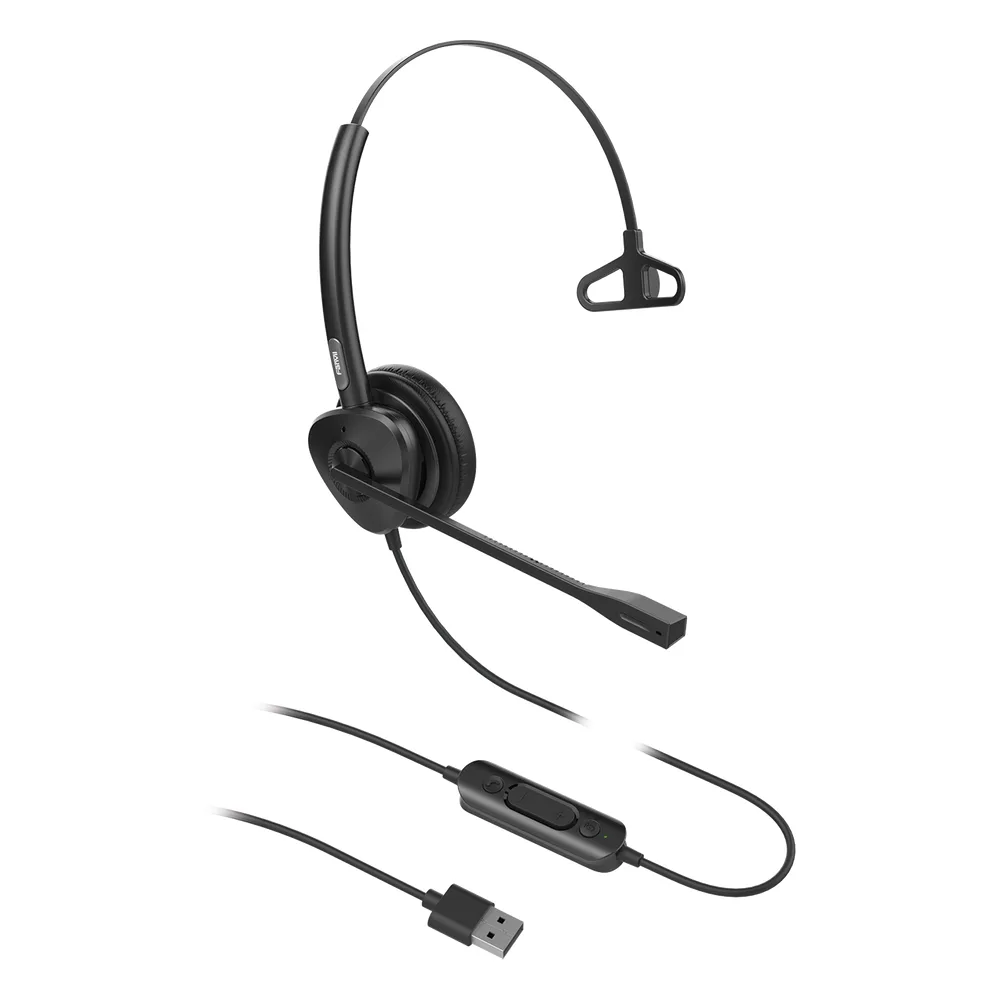 Diadema monoaural con tecnología antishock para teléfonos IP FANVIL con interfaz USB con micrófono de cancelación de ruido, larga durabilidad – vista 2