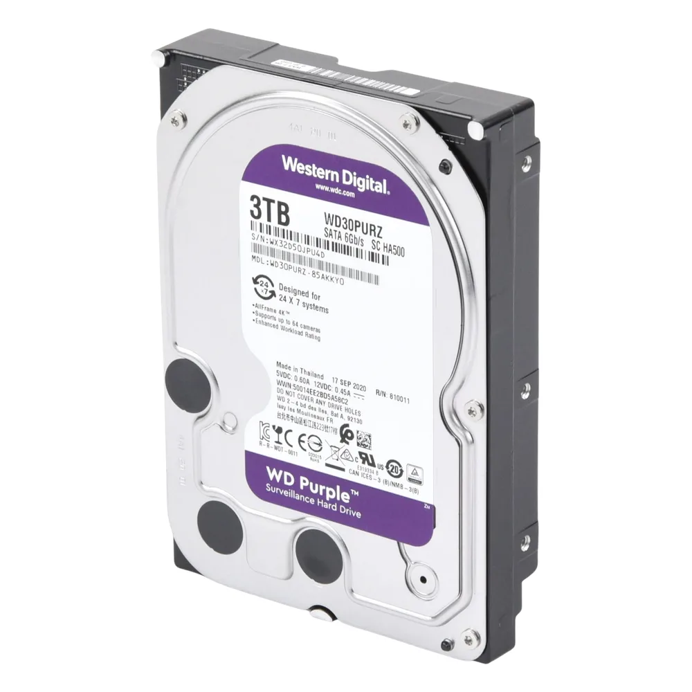 Disco Duro PURPLE de 3TB / 3 AÑOS DE GARANTÍA / Para Videovigilancia – vista 2
