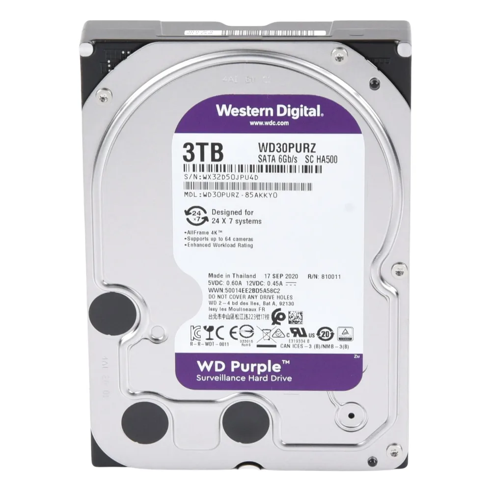 Disco Duro PURPLE de 3TB / 3 AÑOS DE GARANTÍA / Para Videovigilancia – vista 3