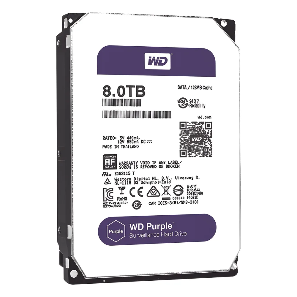 Disco duro WD de 8TB / 7200RPM / Optimizado para Videovigilancia
