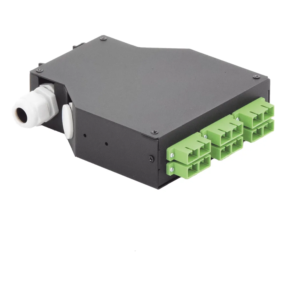 Distribuidor de Fibra Óptica para Riel Din, 6 Acopladores SC/APC Duplex Monomodo con Charola de Empalme – vista 4