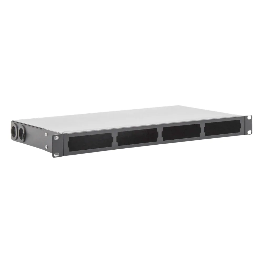 Distribuidor de Fibra Óptica Vacío 19 Pulgadas, Acepta 4 Placas Acopladoras de Linkedpro, Hasta 24 Fibras, 1UR, Incluye Charola de Empalme – vista 5