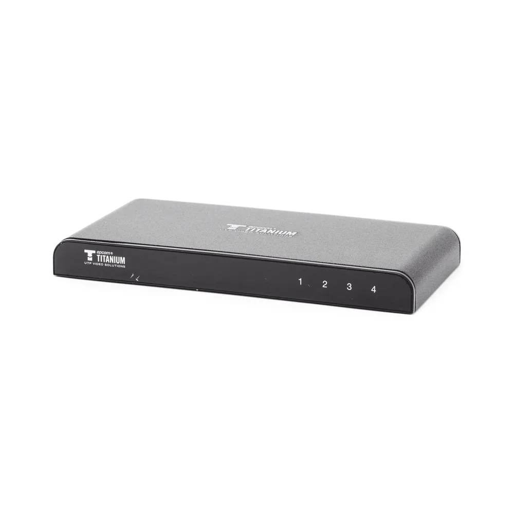 Divisor (Splitter) HDMI 4K de 1 Entrada a 4 Salidas (Simultaneas) / Soporta 4K×2K / Soporta hasta 4 equipos con conexión en Cascada / HDMI 3D  / HDR / HDMI 1.4 /  HDCP 1.4  / Audio PCM / Longitud del cable de entrada ≤30m y salida ≤25m. – vista 3