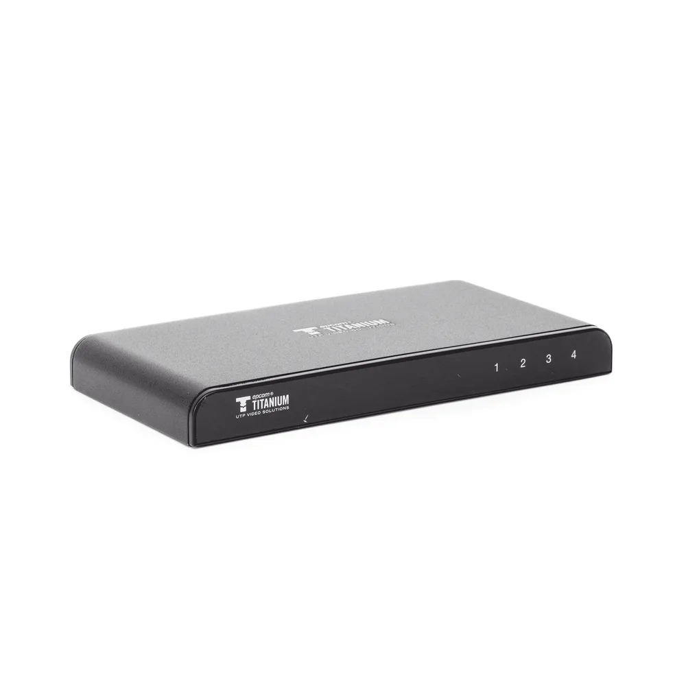Divisor (Splitter) HDMI 4K de 1 Entrada a 4 Salidas (Simultaneas) / Soporta 4K×2K / Soporta hasta 4 equipos con conexión en Cascada / HDMI 3D  / HDR / HDMI 1.4 /  HDCP 1.4  / Audio PCM / Longitud del cable de entrada ≤30m y salida ≤25m. – vista 4