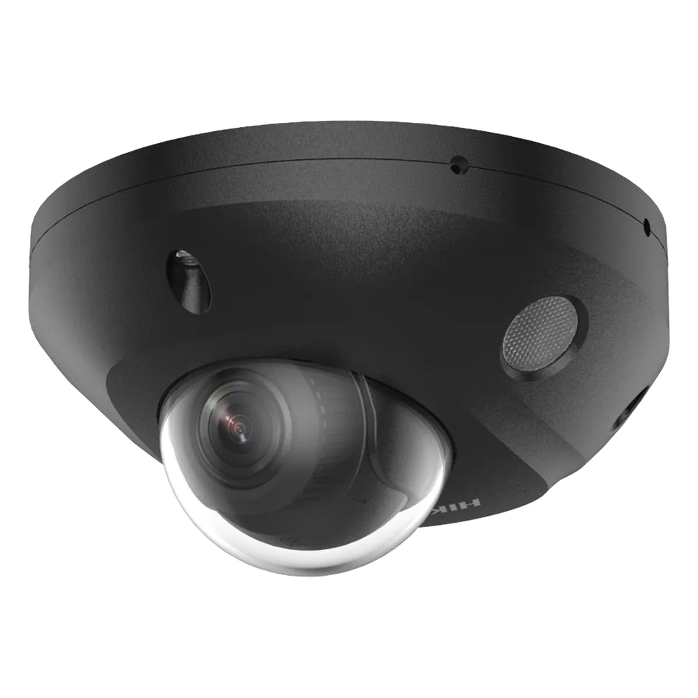 [Dual Light + 2 Micrófonos Integrados] Mini Domo IP 4 Megapixel / Color Negro / Lente 2.8 mm / 30 mts Luz Blanca + 30 mts IR / ACUSENSE / Exterior IP67 / IK08 /  WDR 120 dB / PoE / ONVIF / Alarmas I/O / Micro SD / ACUSEEK