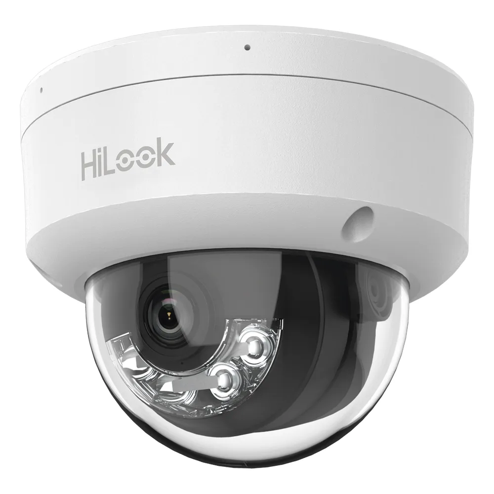 [Dual Light] HiLook Series / Domo IP de 4 Megapixel / Uso en interior / Lente 2.8 mm / 20 mts IR + 20 mts Luz Blanca / Micrófono Integrado / ACUSENSE Lite / PoE / dWDR / H.265+ / ONVIF