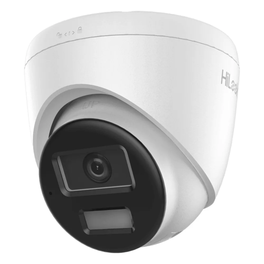 [Dual Light] Turret IP 4 Megapixel  / Lente 2.8 mm / 20 mts IR + 20 mts Luz Blanca / Micrófono Integrado / ACUSENSE Lite / Exterior IP67 / PoE / dWDR / H.265+ / ONVIF