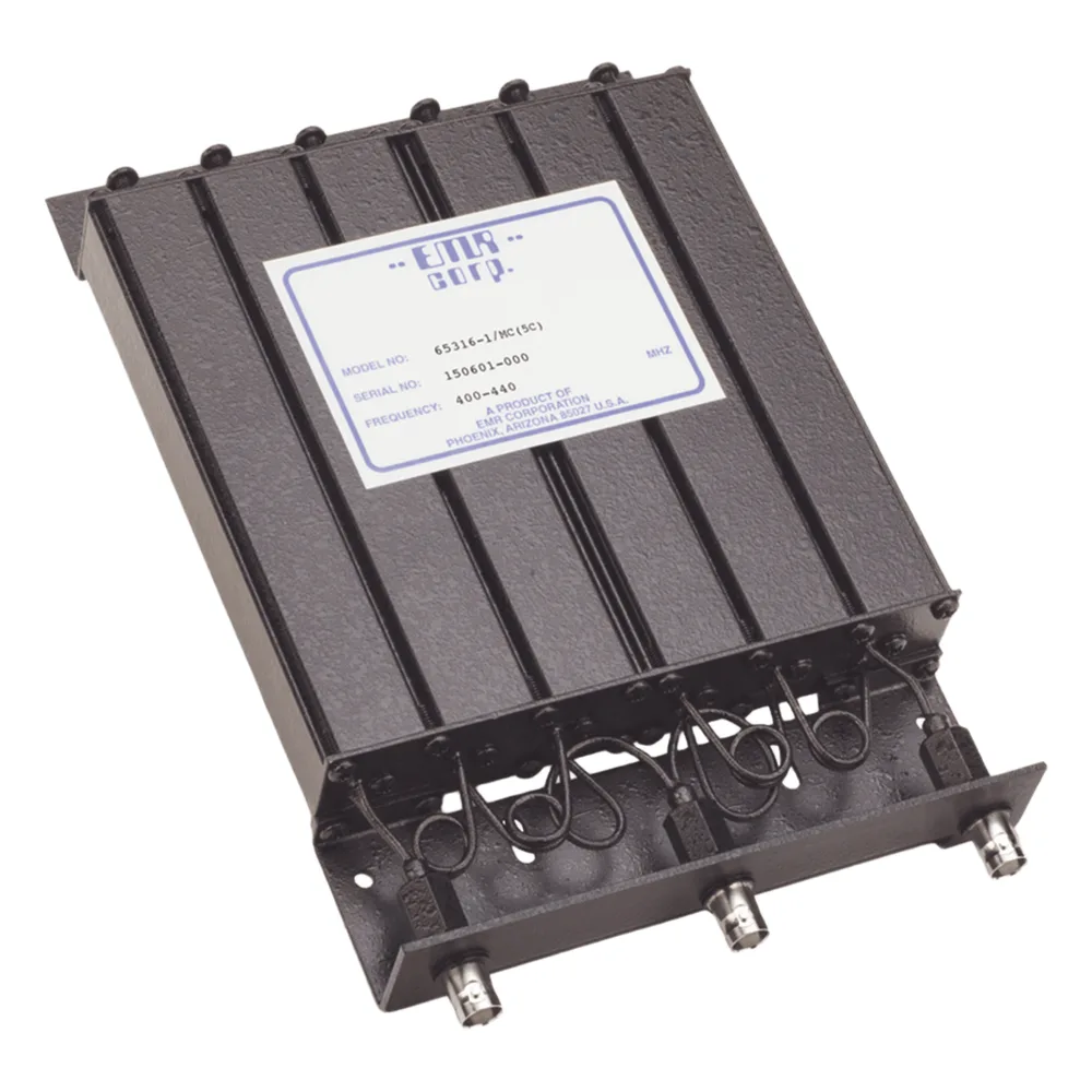 Duplexer Compacto de Rechazo de Banda, 400-440 MHz, 4.6 a 6 MHz Sep., Tx-Rx, 50 Watt, BNC Hembra.