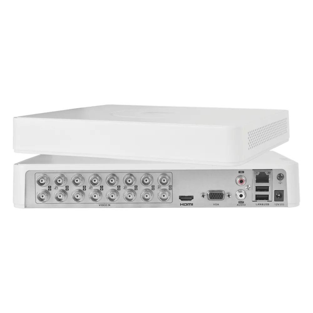 DVR 16 Canales TurboHD + 2 Canales IP / 2 Megapixel (1080p) Lite / Acusense Lite (Evita Falsas Alarmas) / Audio por Coaxitron y Bidireccional / 1 Bahía de Disco Duro / H.265+ / Salida de Video Full HD – vista 2