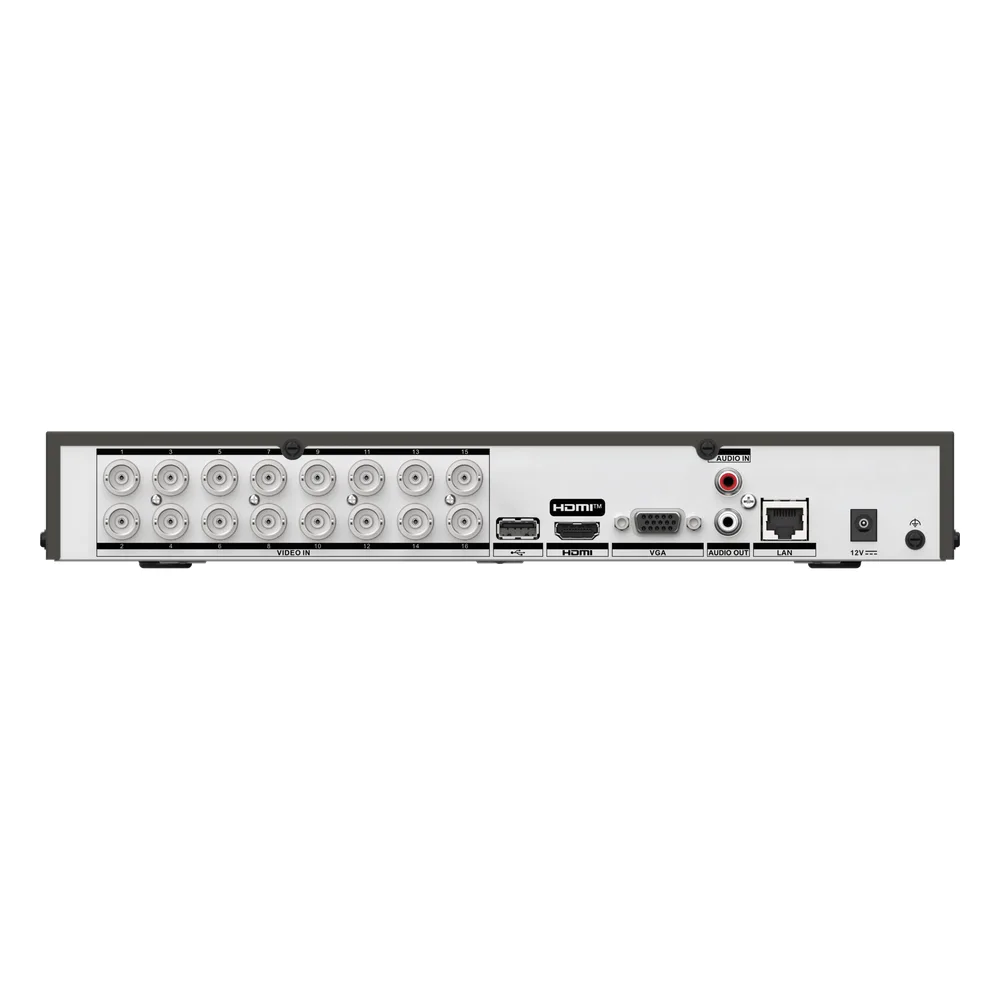 DVR 16 Canales TurboHD + 8 Canales IP / 5 Megapixel Lite - 3K Lite / Audio Bidireccional / Detección de Movimiento 2.0 / 1 Bahía de Disco Duro / H.265+ / Salida en Full HD – vista 4